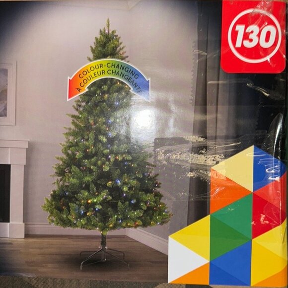 Noma Christmas tree light up rainbow white luxury 7ft tall 938 branch tips tree - Picture 4 of 6